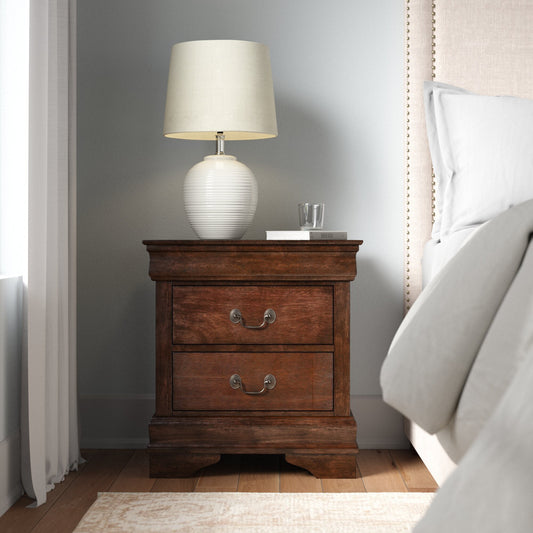 Brooks Classic Louis Philippe Style Brown Cherry Finish Nightstand