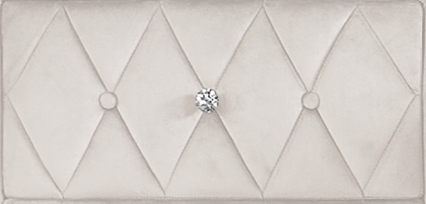 Lela Modern Velvet & Faux Marble Top Upholstered Nightstand, Ivory