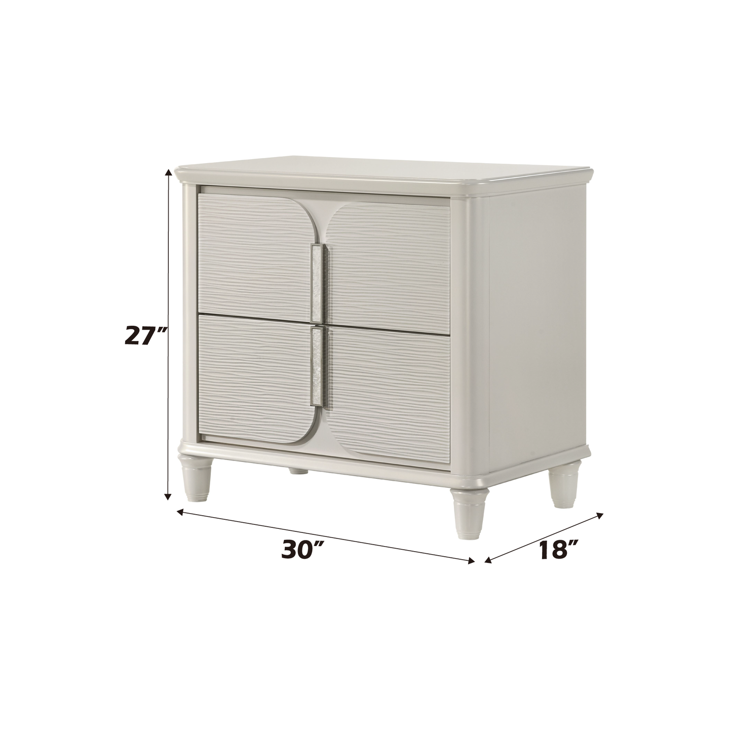 Laveda Pearl White Finish Nightstand
