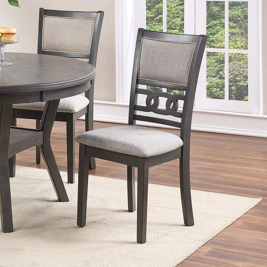 Anderson Transitional Dining Side Chairs in Gray with Linen Seat (Set of 2)