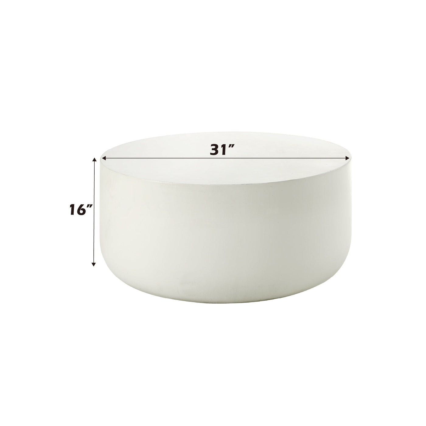 Dustan Modern Minimalist Natural White Finish Coffee Table