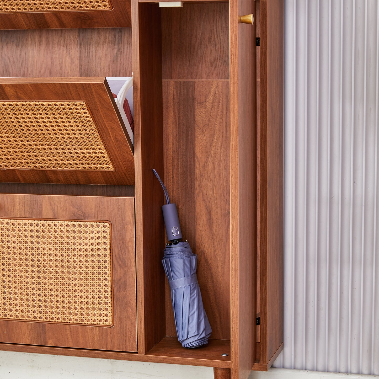 Tranquility Mid-Century Modern Cabinet with Shoe Storage