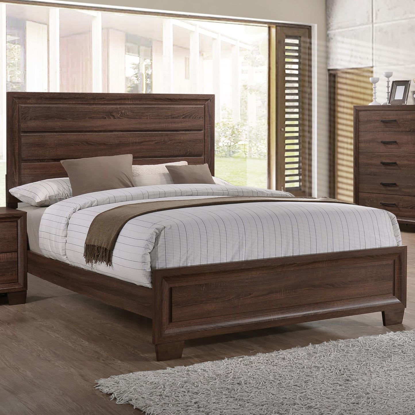 Barker Warm Brown Medium Queen Bed