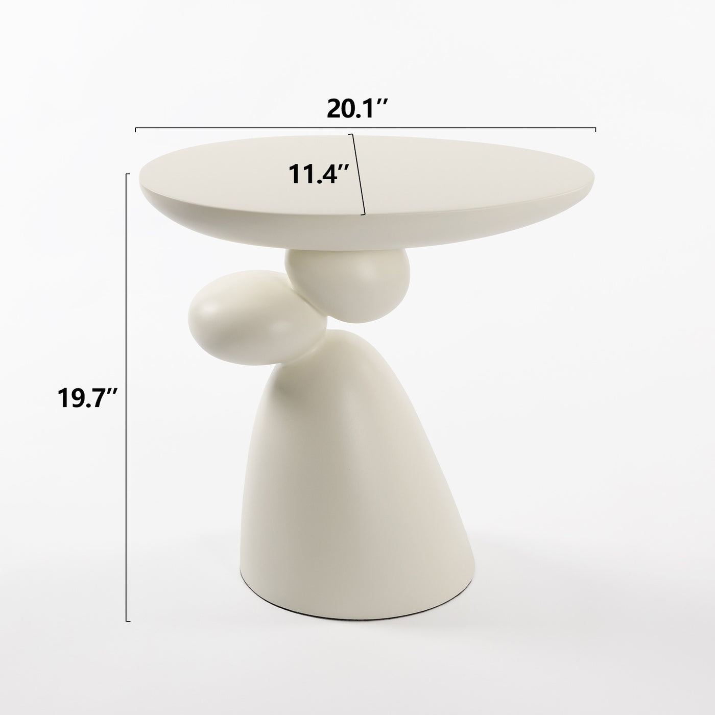 Lucky Art Deco Fiberglass End Table, Milk White