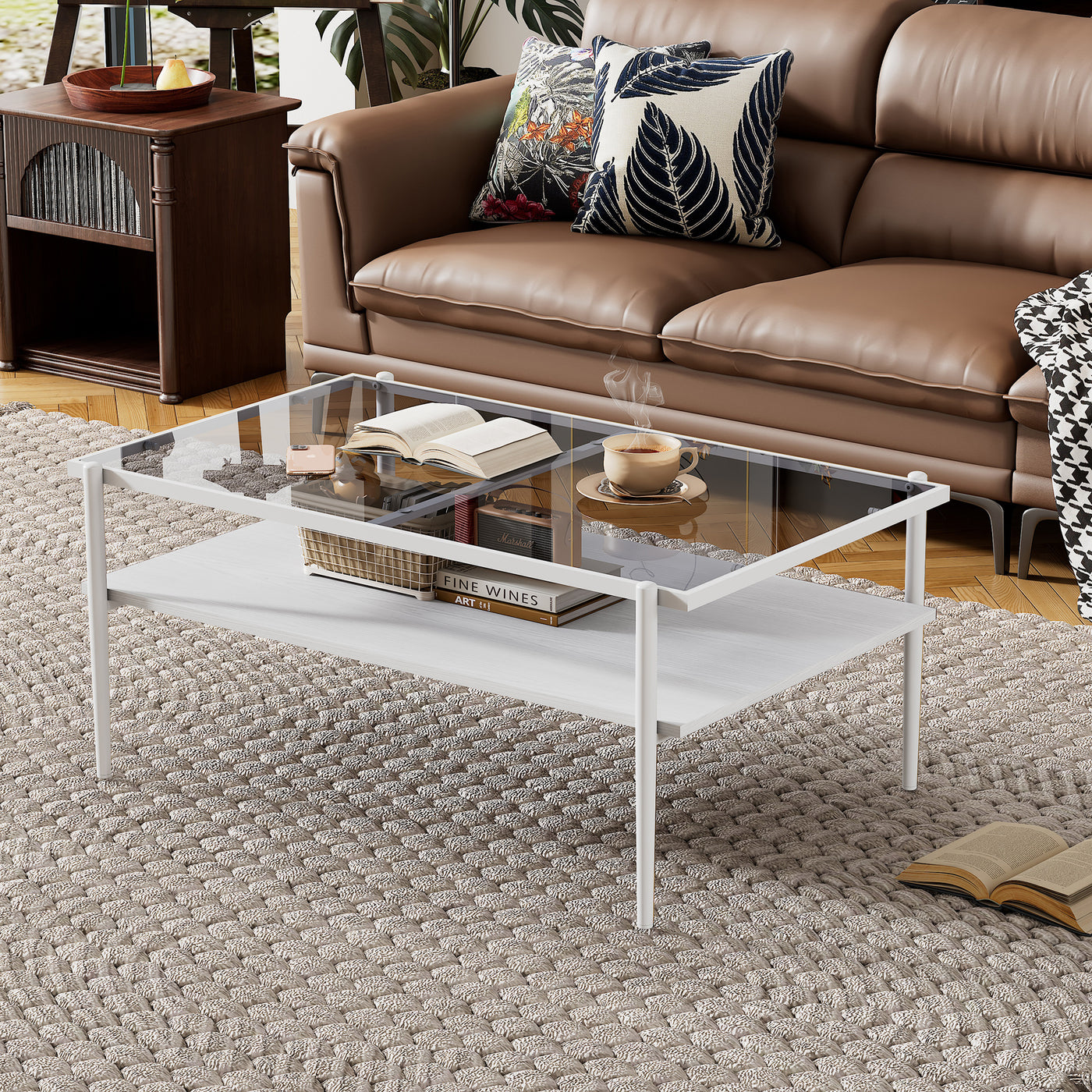 Langston Modern 3-Piece Accent Table Set, White