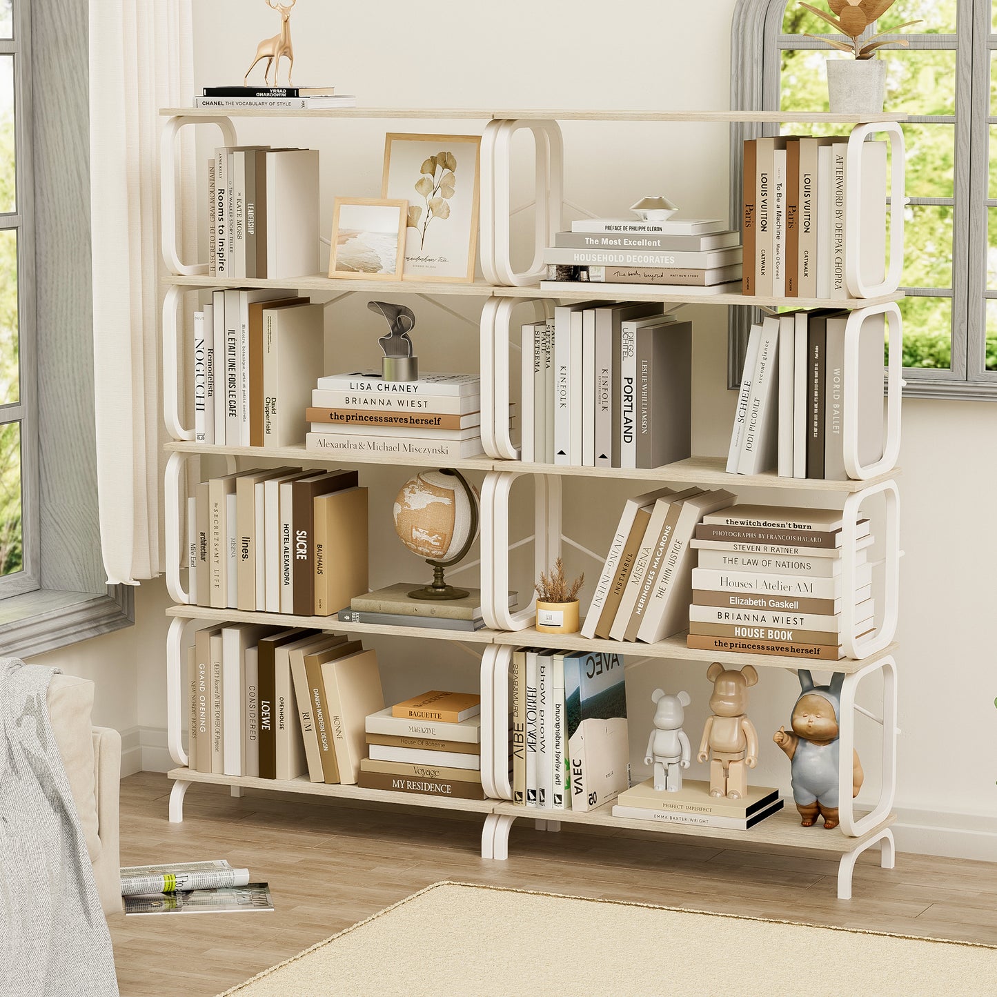 5 Tier Large Book Shelf, White