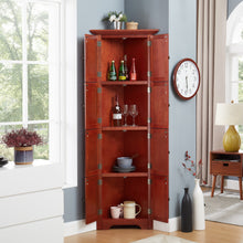 Carleton 72" 4-Tier Corner Cabinet, Cherry