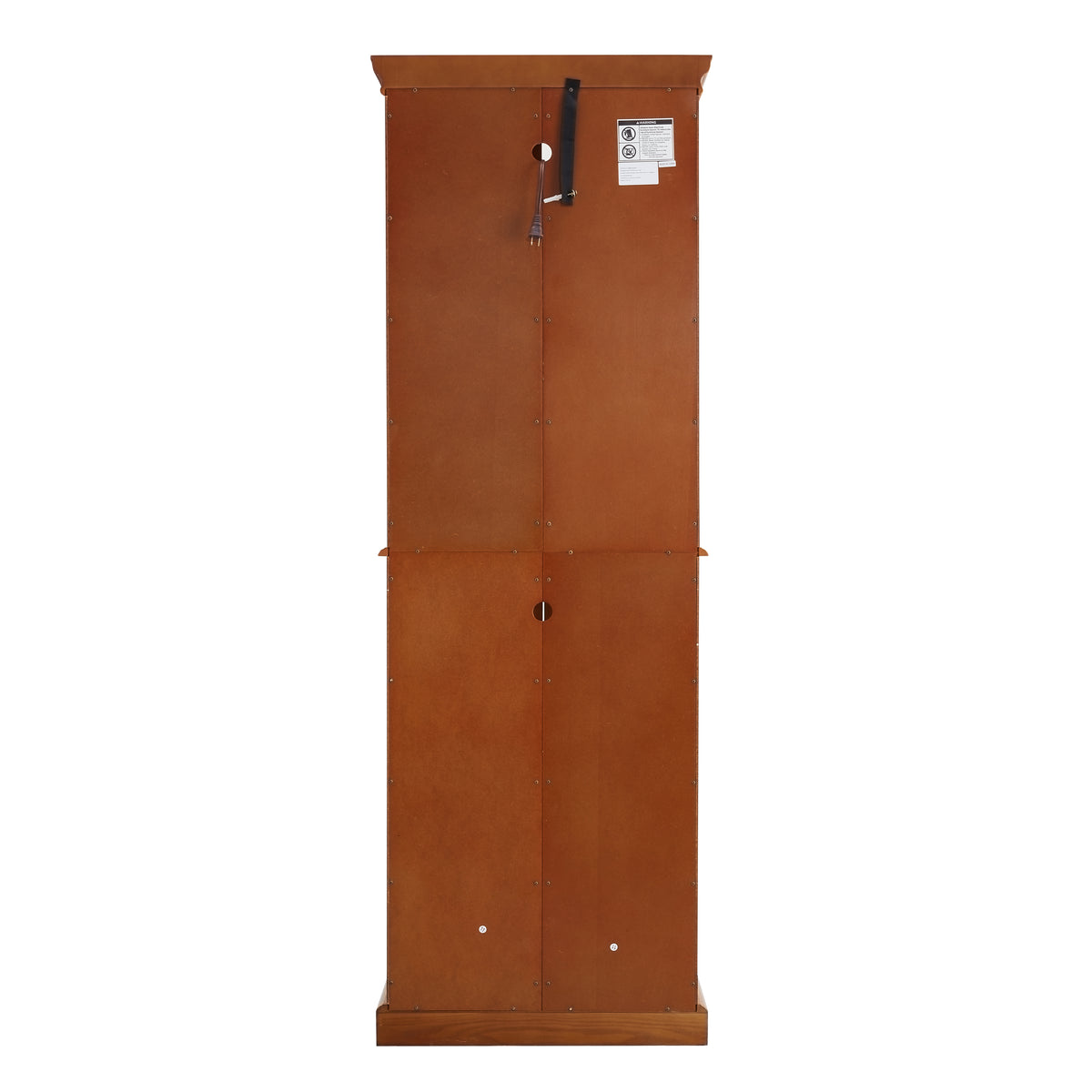 Harriet Transitional Wooden Curio Cabinet with Mirrored Back Panel, Walnut