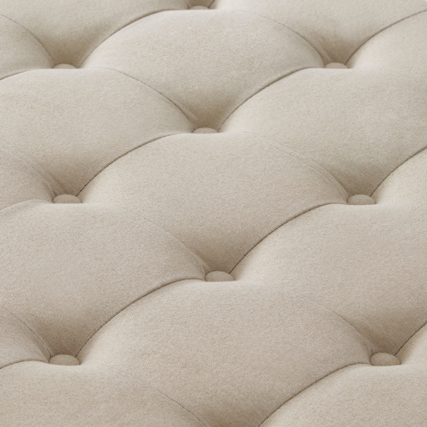 Trent Traditional Linen Storage Ottoman with Turned Feet - Beige