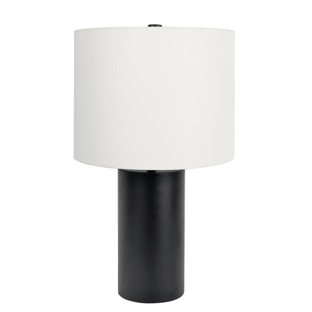 Aura Black Table Lamp with On/Off Switch Black Block Base