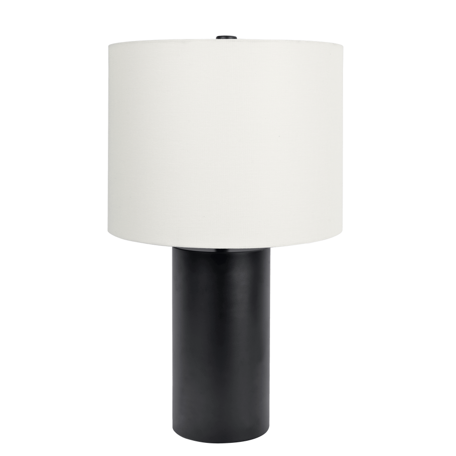Aura Black Table Lamp with On/Off Switch Black Block Base