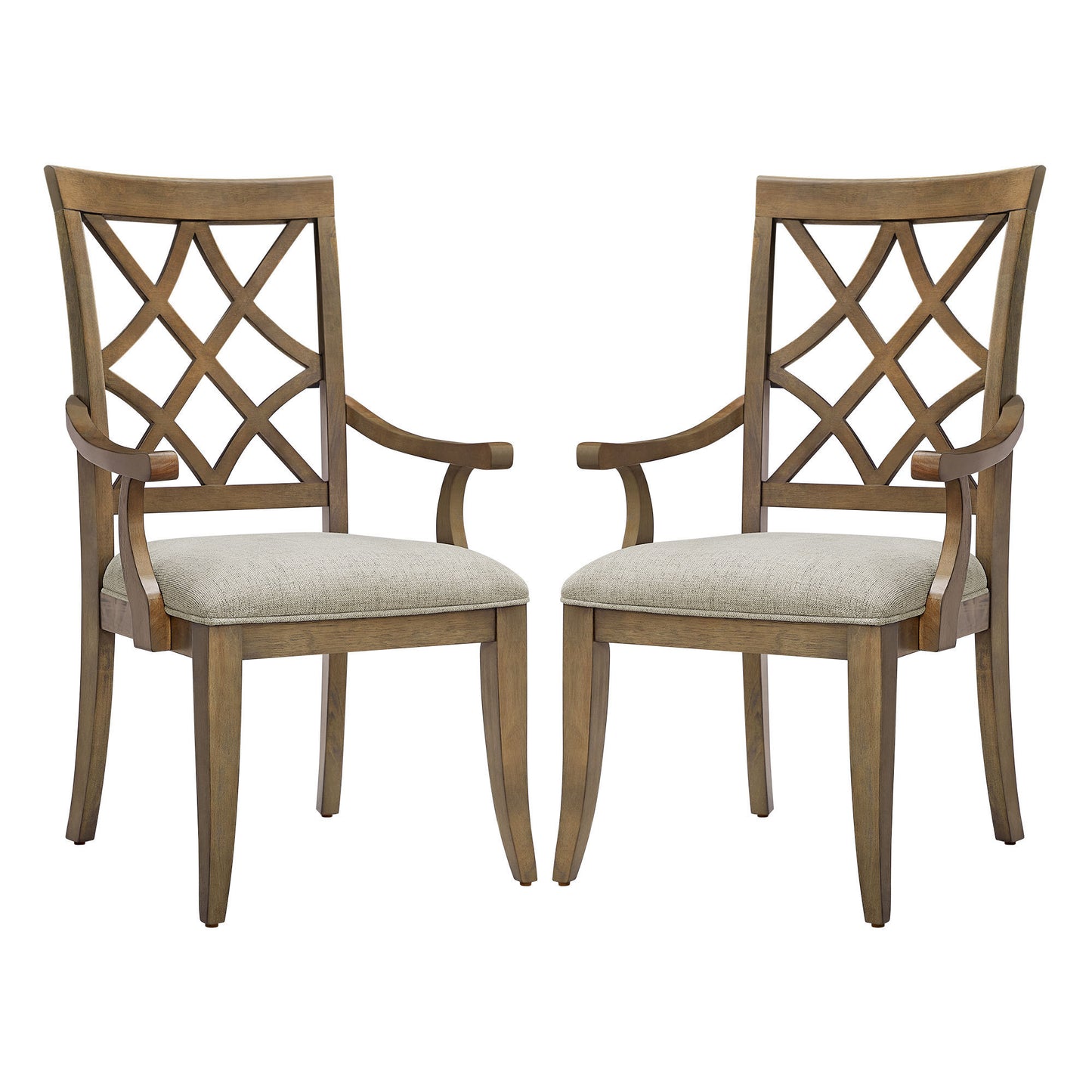 Fable Mid-Century Modern Dining Arm Chairs (Set of 2) Oak