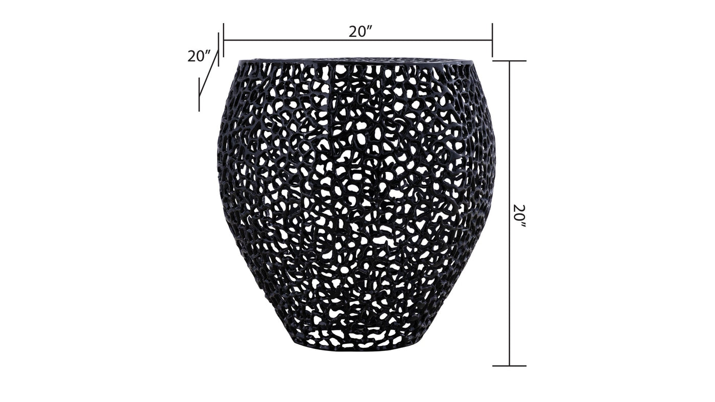 Azriel Aluminum Mesh Side Table, Black