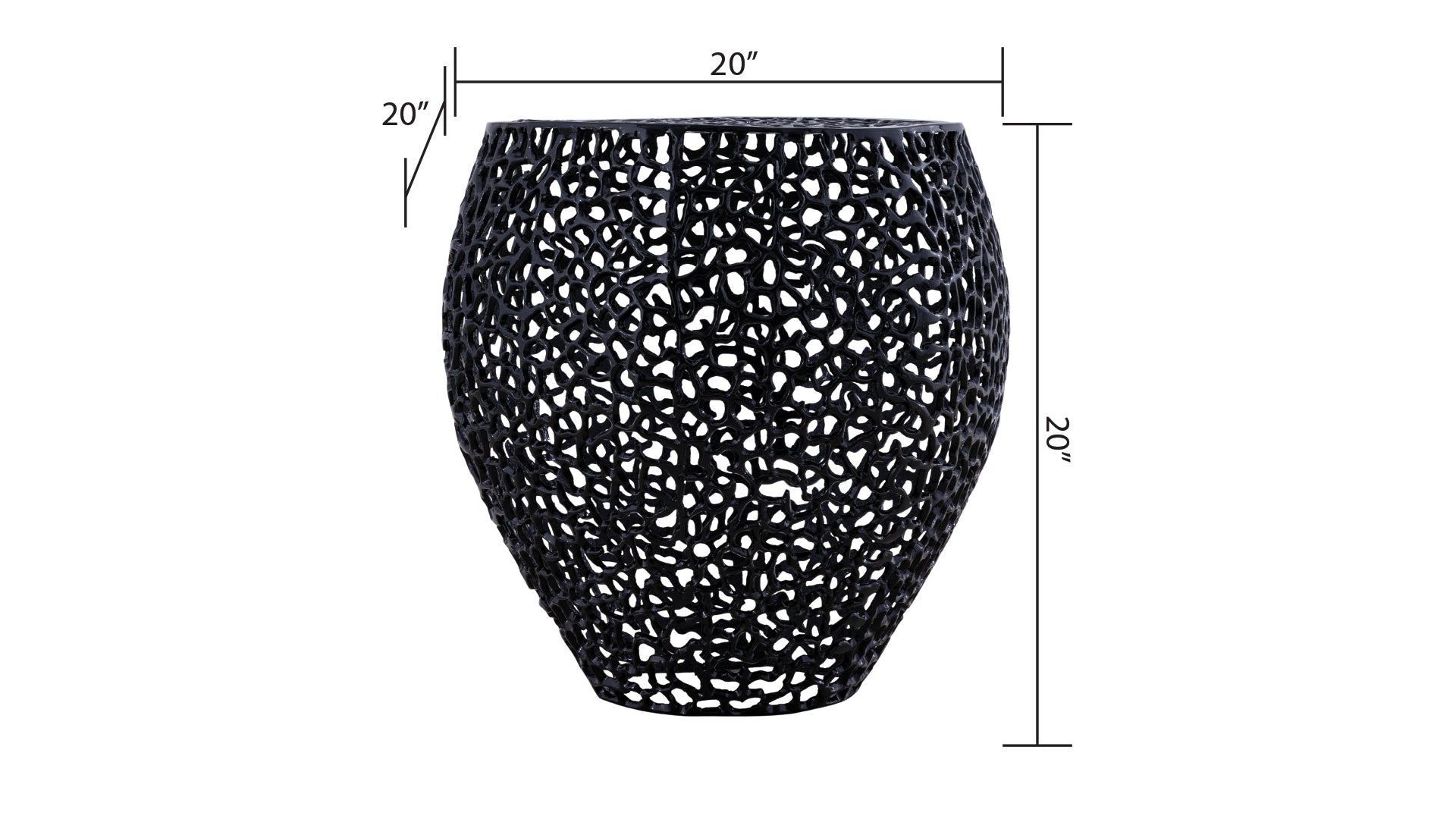 Azriel Aluminum Mesh Side Table, Black