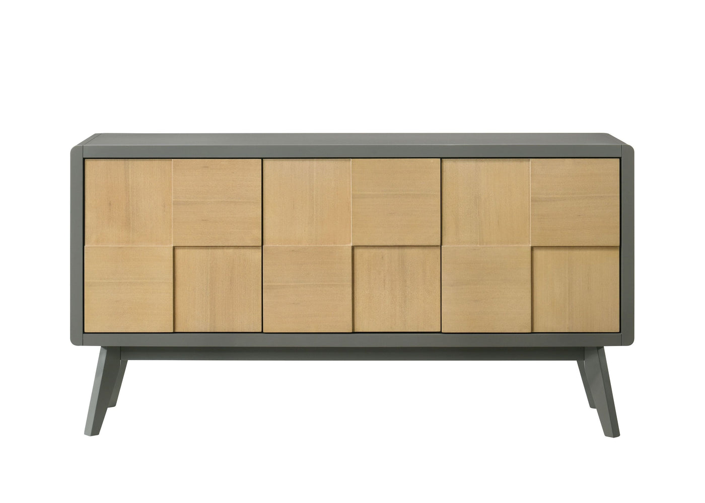 Blayde Light Gray & Natural Finish Server