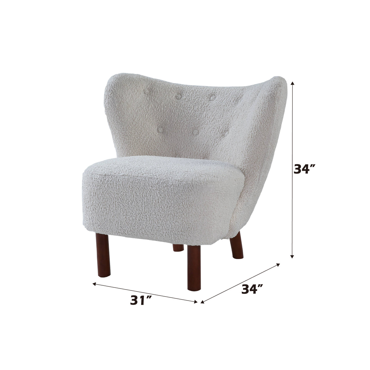 Zusud White Teddy Sherpa Accent Chair