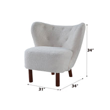 Zusud White Teddy Sherpa Accent Chair