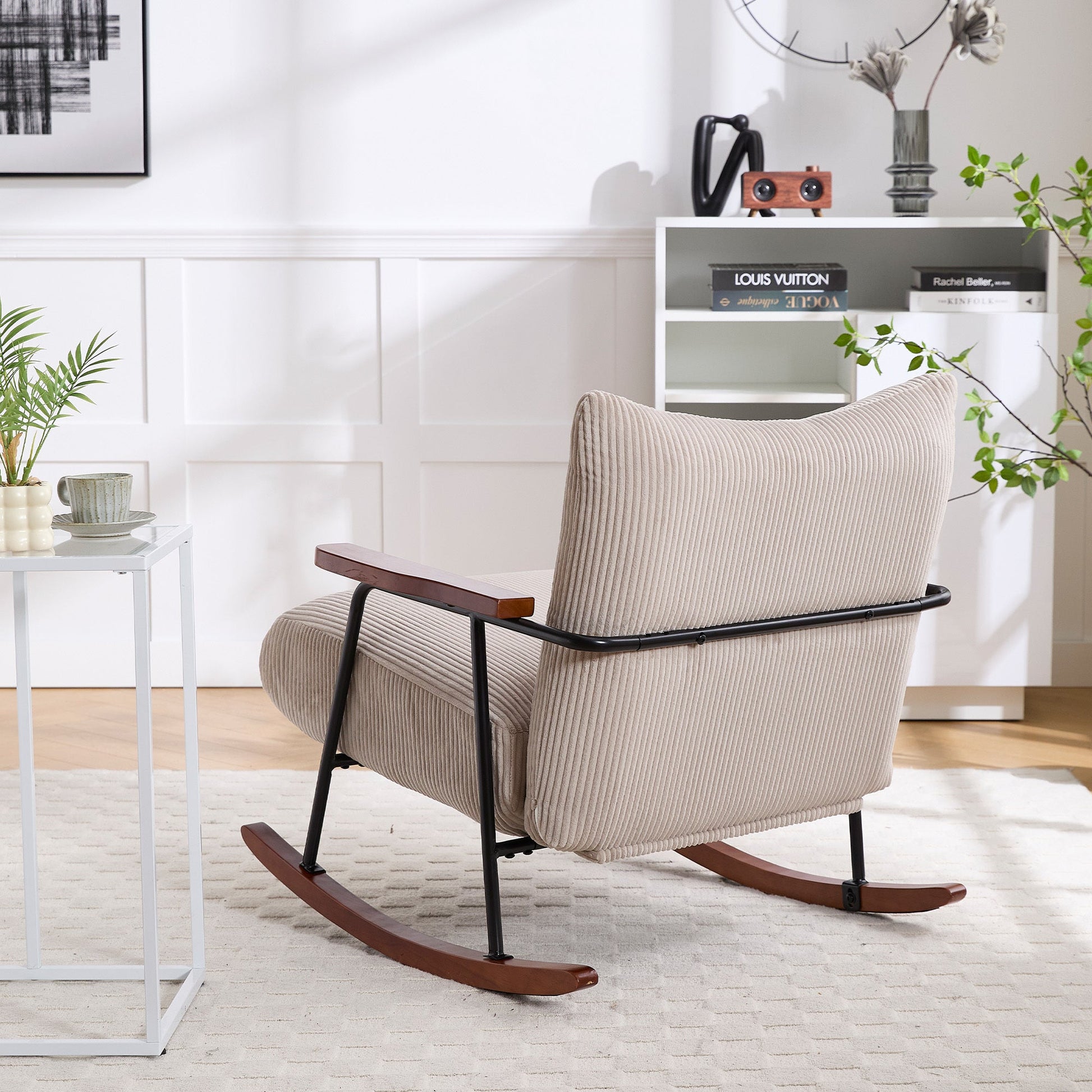 Davina Modern Accent Chair Arm Chair Living Room Rocking Chair Metal Frame