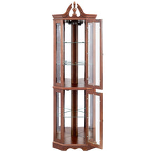 Agatha Traditional Curio with Adjustable Shelves & Mirror Back, Walnut