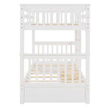 Larkspur Twin-Over-Twin Bunk Bed with Ladders and Two Storage Drawers (White)