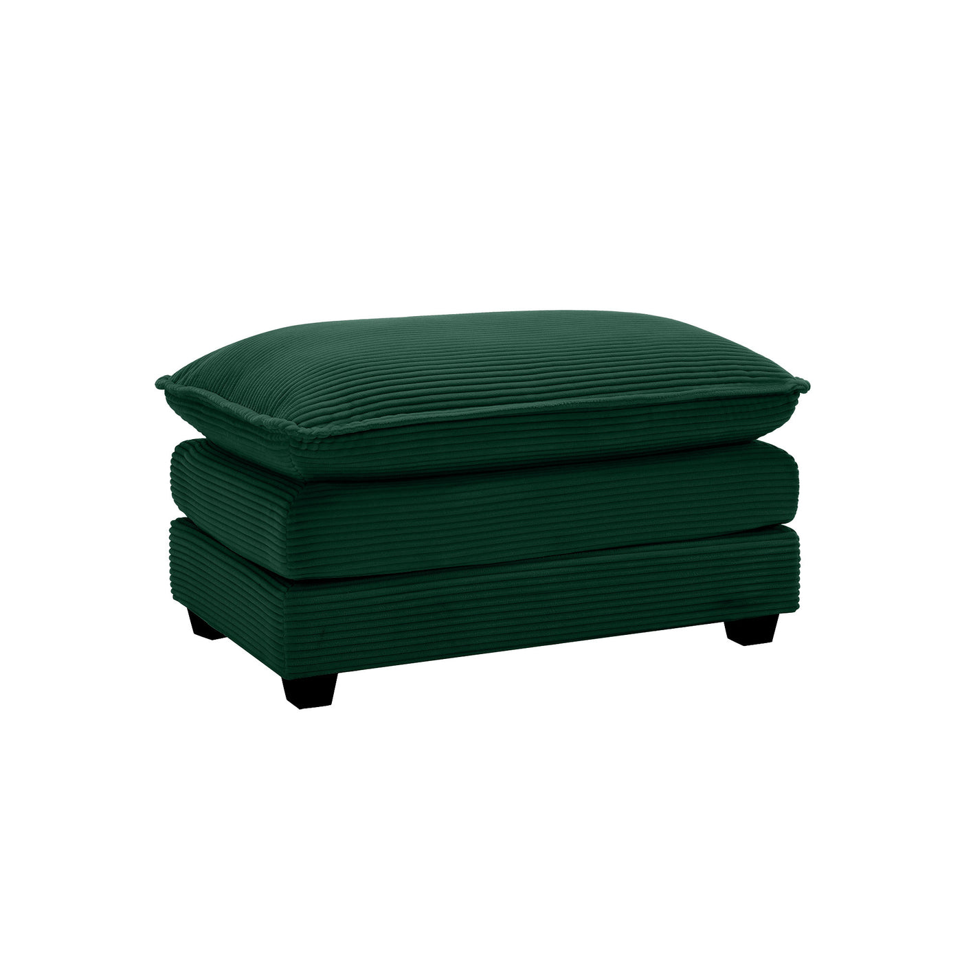 Wrenley Large Corduroy Upholstered Ottoman, Green
