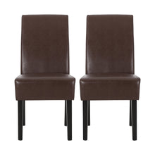 Faron Modern PU Leather Side Chairs (Set of 2) Brown