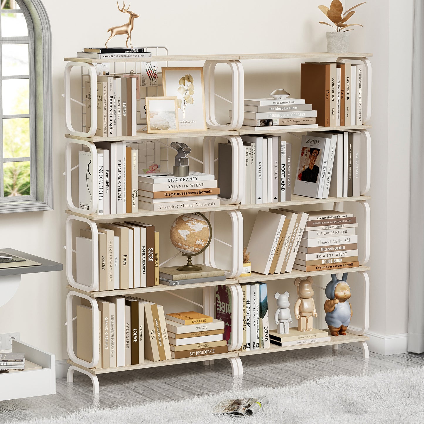 5 Tier Large Book Shelf, White