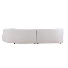 Jove Modern Curved Sectional in White Boucle