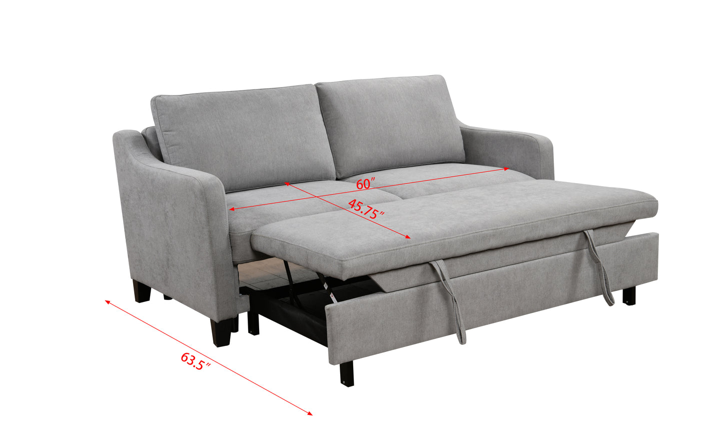 Stella 69" Modern Queen Sleeper Sofa - White/Gray