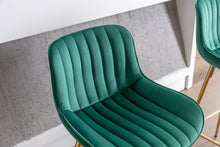 Ednita 30" Velvet Bar Stool with Gold Legs - Green