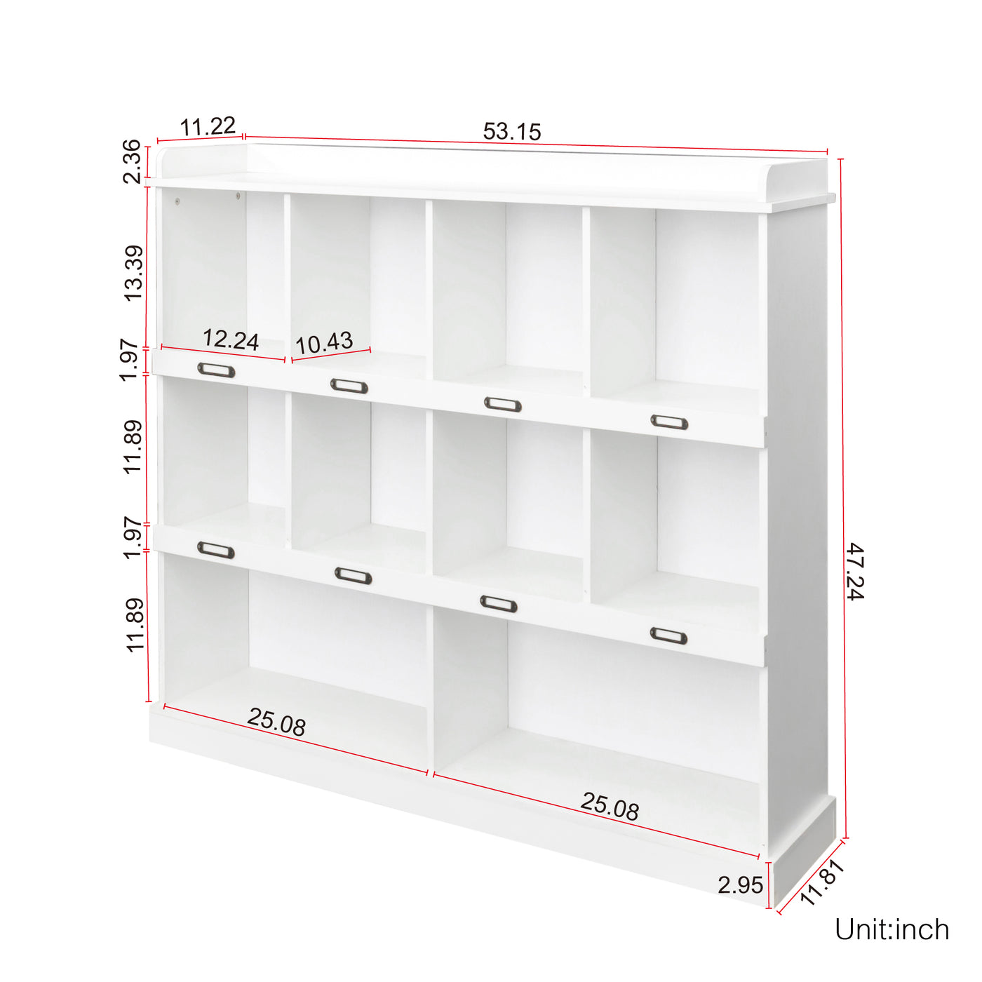 Anderson Wooden 10-shelf Bookcase, White