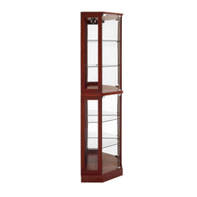 Irene 6-Shelf Corner Curio Cabinet with Adjustable Shelves, Cherry