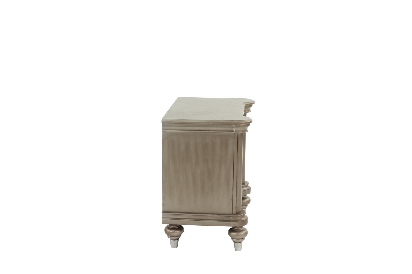 Ava Antique Silver / Champagne Finish Nightstand