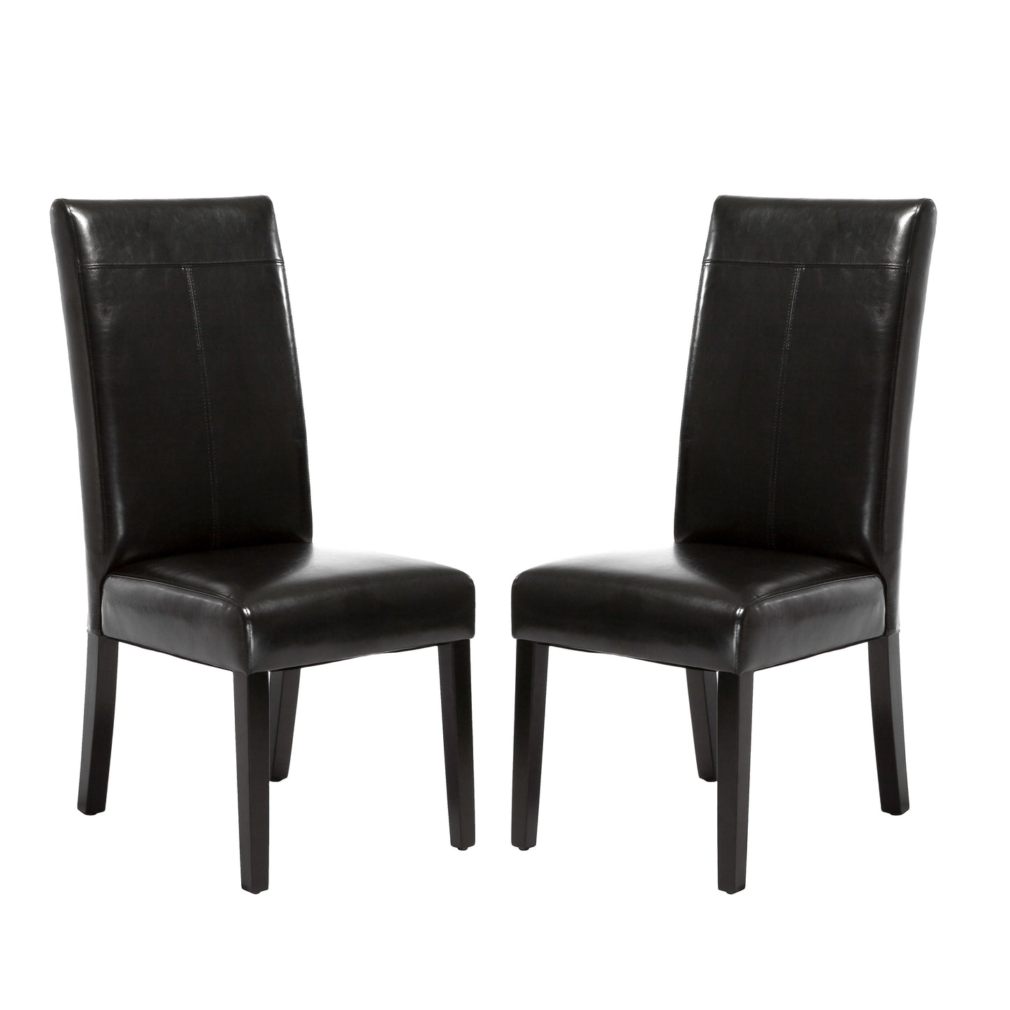 Hanford Modern PU Leather Side Chairs (Set of 2) Black