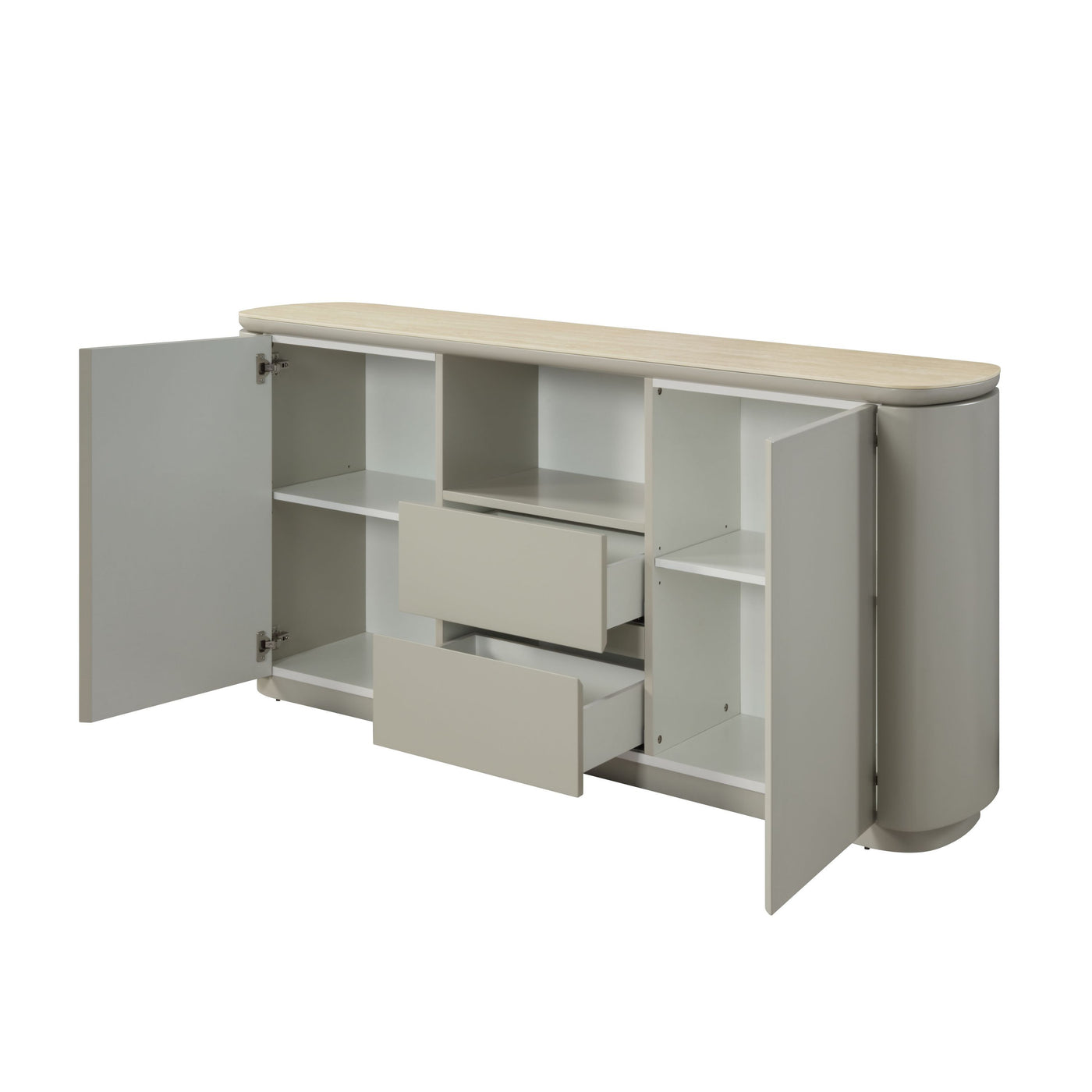 Ingram Ceramic Top & Light Gray Finish Server