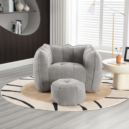 Tarian Soft Bean Bag Chair with High Resilient Foam, Gray