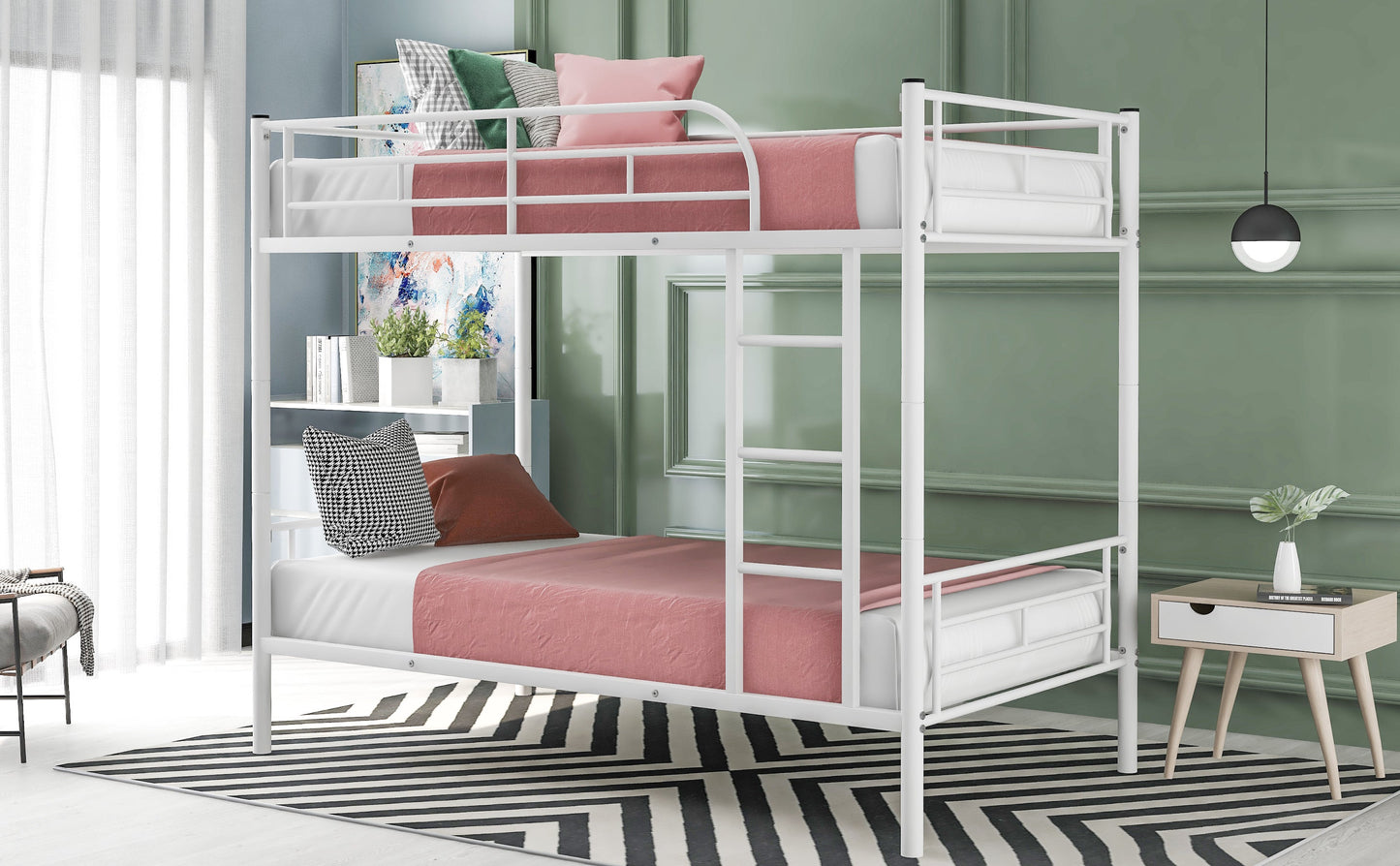 Henley Twin Over Twin Metal Bunk Bed, White