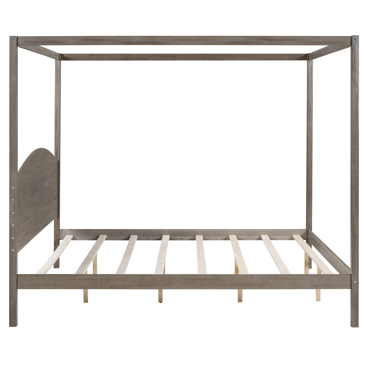 Frances King Size Canopy Bed in Brown Wash