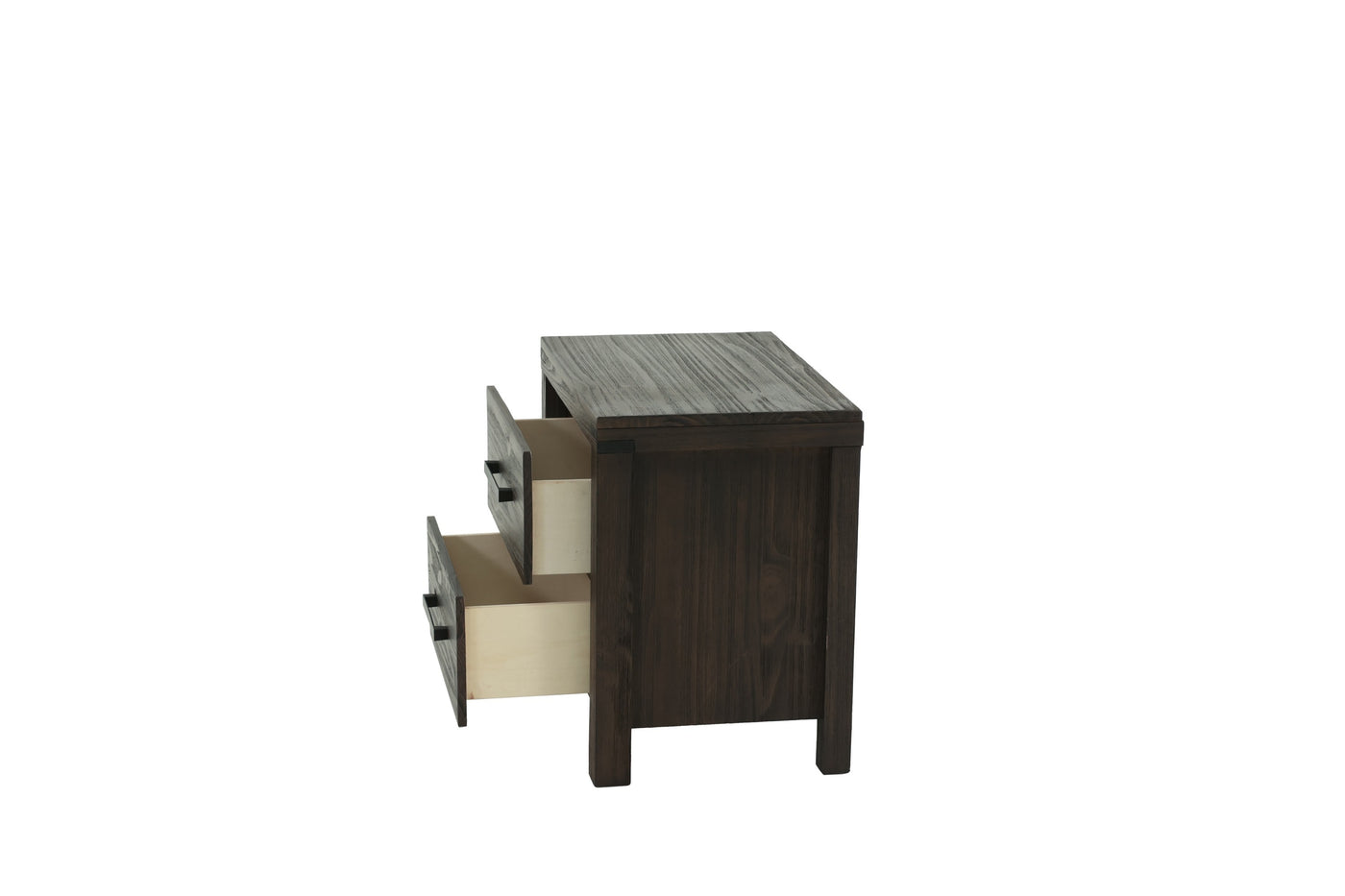 Bennett Rustic 2-Drawer Wooden Nightstand, Brown