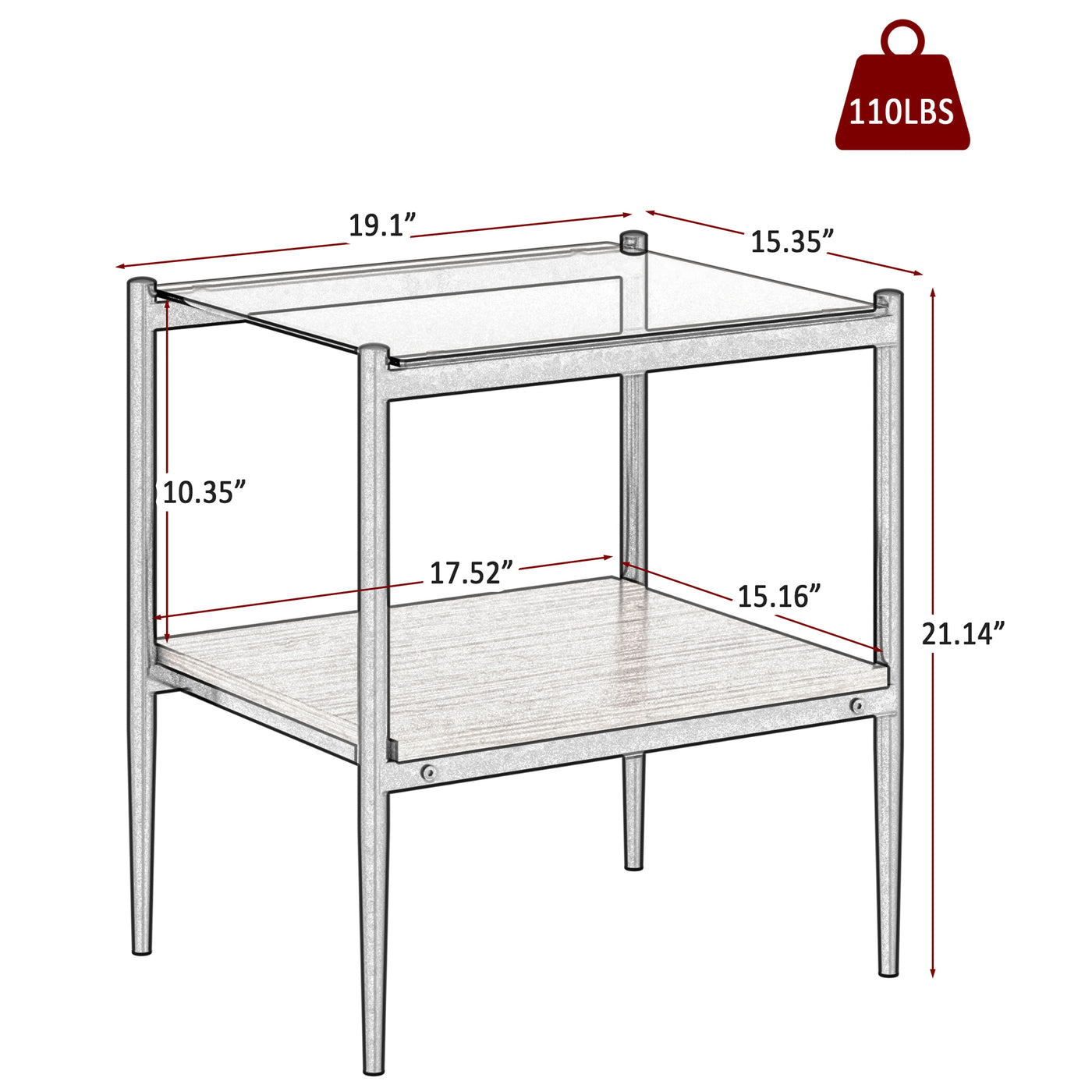 Penn Modern 3-Piece Accent Table Set with Brown Glass
