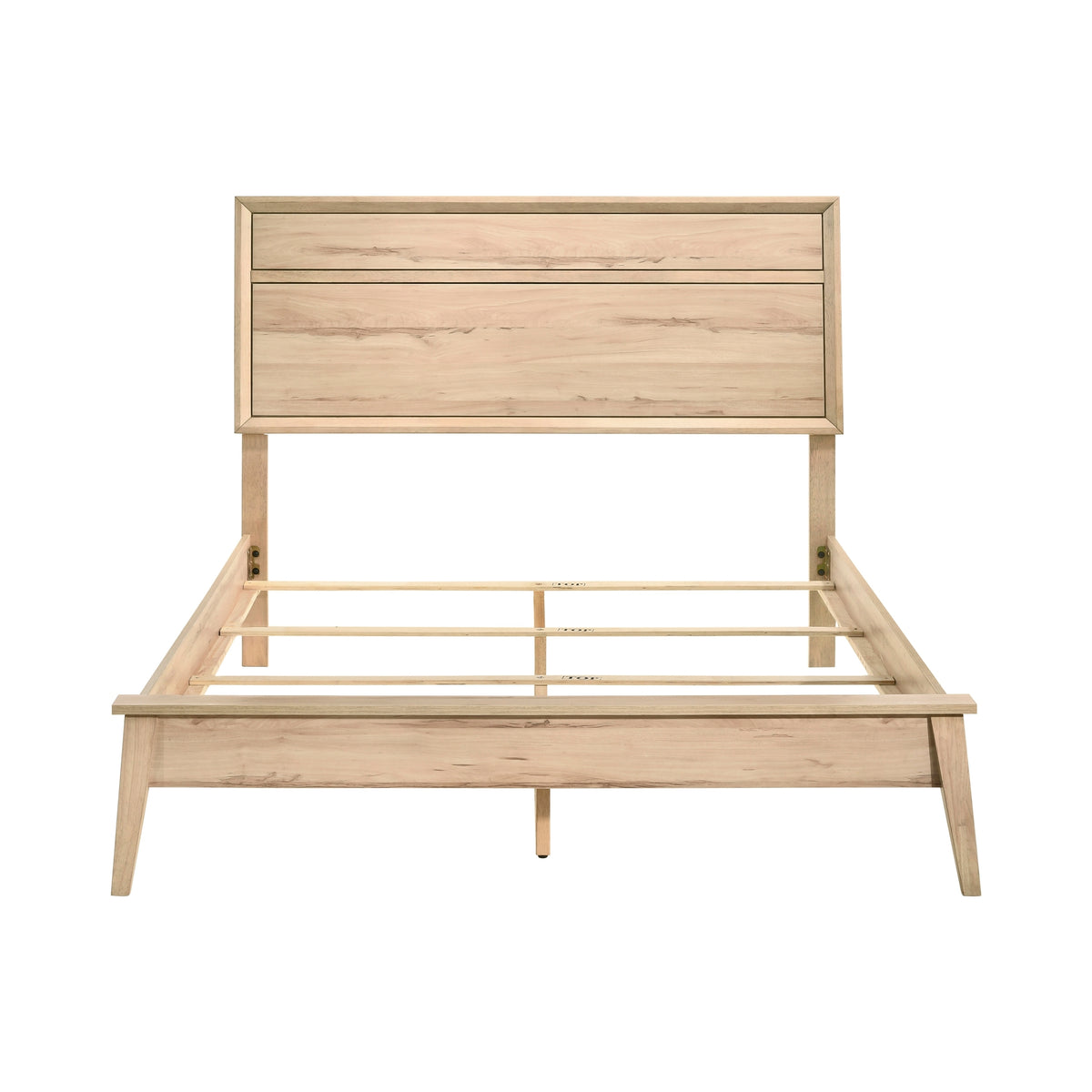 Marrin Mid-Century Modern Wooden Queen Bed in Natural Finish