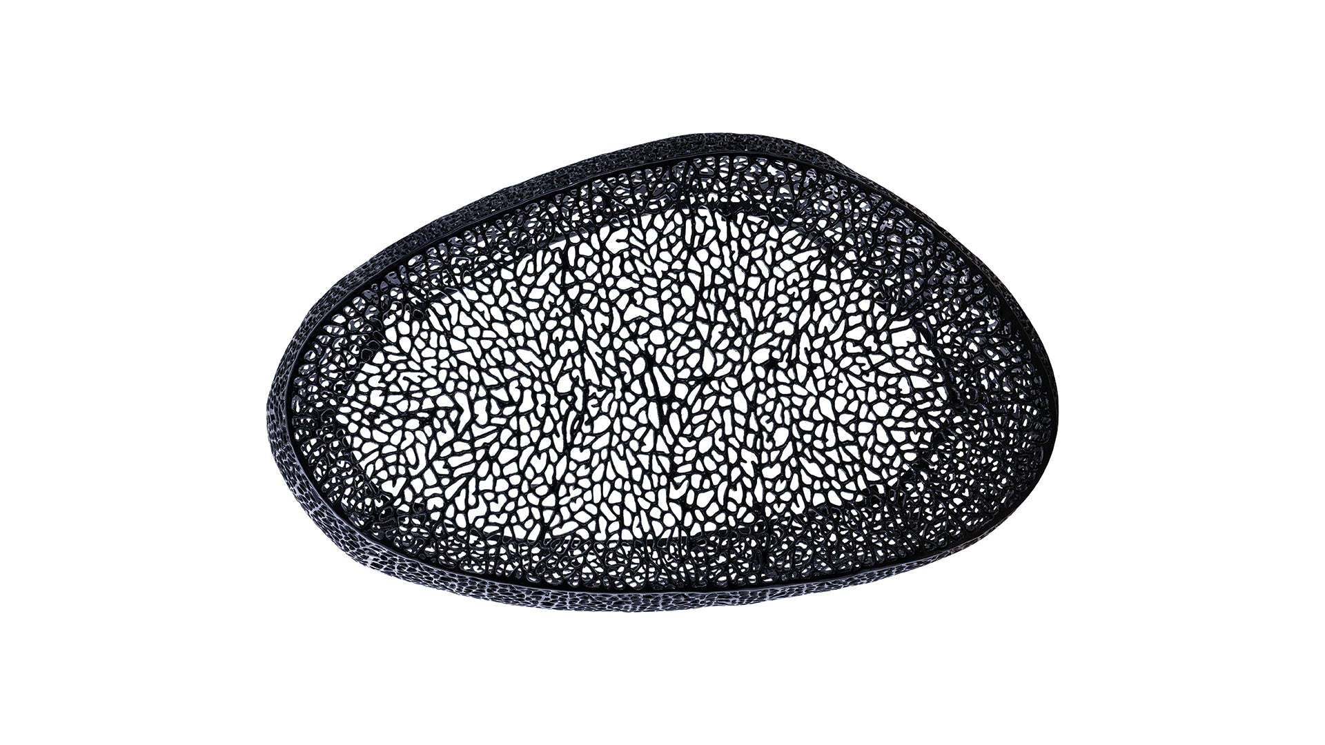 Azriel Oval Aluminum Mesh Coffee Table, Black