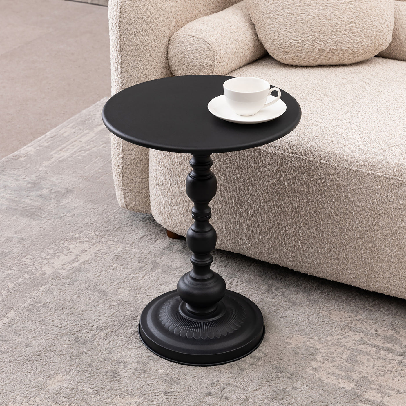 Vesper Vintage Metal Accent Table – Black