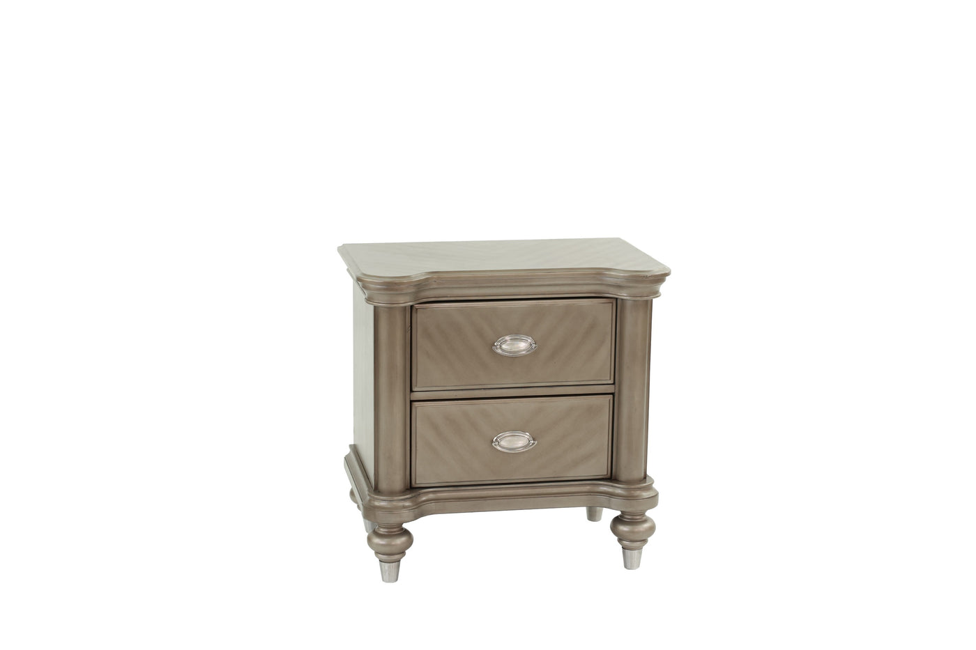 Ava Antique Silver / Champagne Finish Nightstand