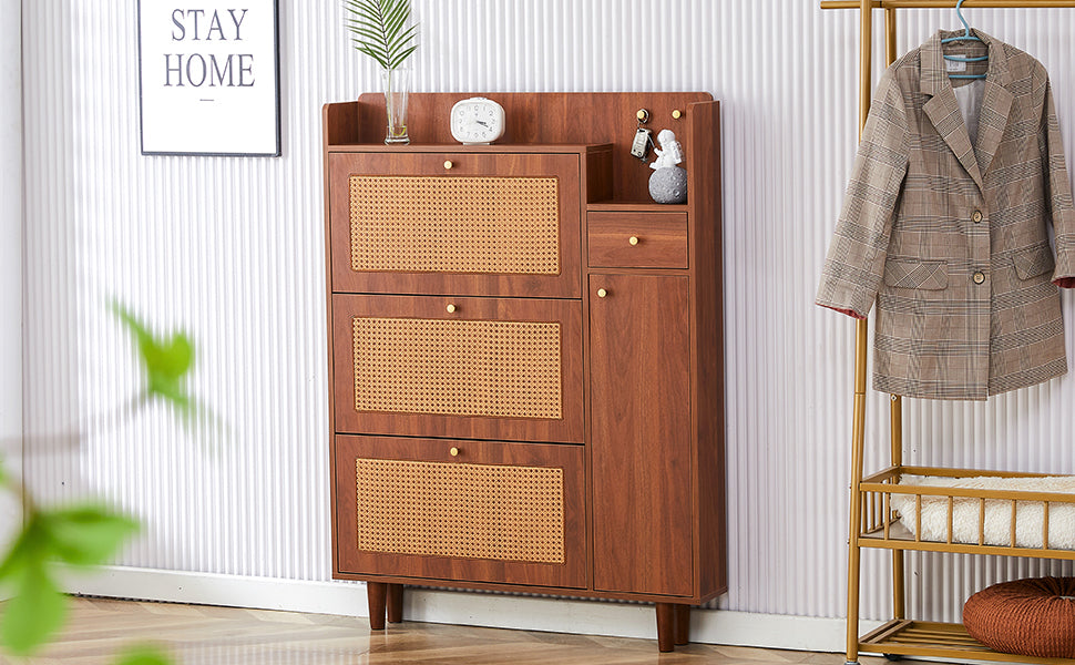 Tranquility Mid-Century Modern Cabinet with Shoe Storage