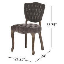 Alaric Transitional Velvet Side Chairs (Set of 2) Gray