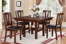 Lester Solid Wood Side Chairs in Dark Walnut with Espresso Leatherette Seats (Set of 2)