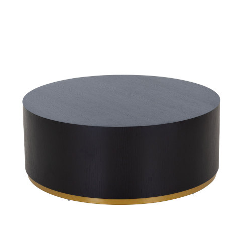 Justone Modern 3-Piece Accent Table Set - Black & Gold