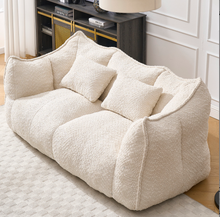 Holly Plush Chenille Upholstered 2-seat Beanbag Chair (Multiple Colors)