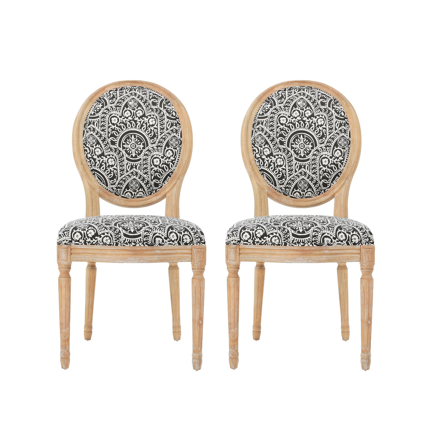 Etta Traditional Oval Back Side Chairs (Set of 2)
